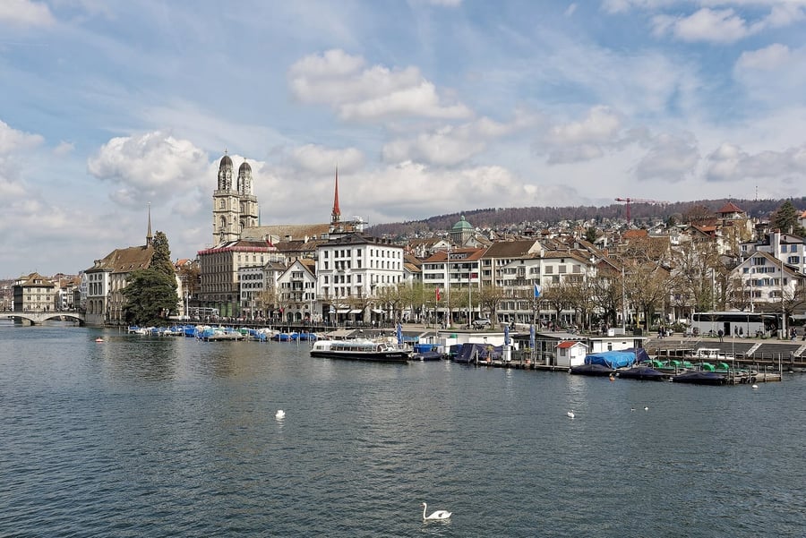 Grossmünster — The twin towers over the Limmat River